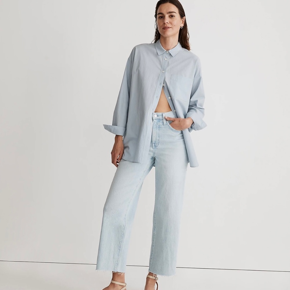 NWT Madewell The Perfect Wide Leg Crop Jean in Ward Wash size 29